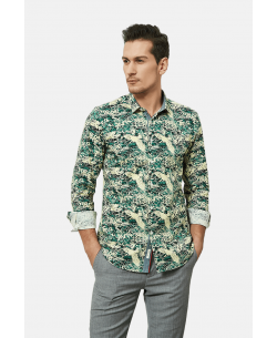 ENZO104-11 STRETCH slim fit shirt BIRDY prints