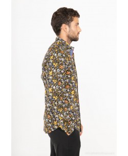 ENZO104-15 STRETCH slim fit shirt SEASHELL prints