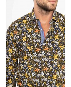 ENZO104-15 STRETCH slim fit shirt SEASHELL prints