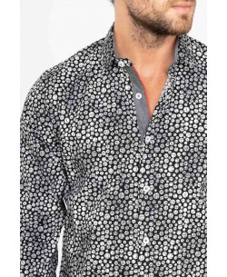 ENZO104-5 STRETCH slim fit shirt BALLS prints