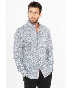 ENZO105-4 Chemise STRETCH motifs CARS en slim fit