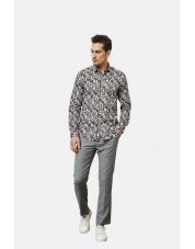 ENZO105-7 Chemise STRETCH motifs SKYVIEW en slim fit