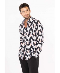 ENZO-106-10 "PREMIUM" shirt JACQUARD prints slim fit