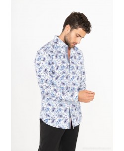ENZO-107-02 "PREMIUM" shirt FOGLIE prints slim fit