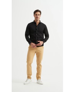 ENZO-118-06 Chemise coton - Noir
