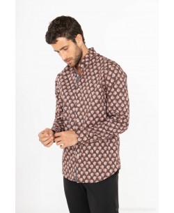 ENZO205-6 Stretch shirt ROSA prints comfort fit
