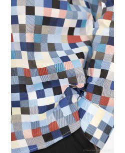 ENZO207-4 STRETCH shirt PIXELS prints comfort fit