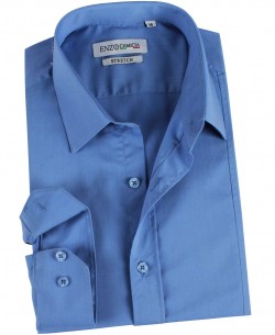 ENZO-021-4 Blue STRETCH shirt slim fit
