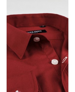 KIDS-901-73 Burgundy kids shirts 6 to 16 years