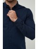 LIN-80-04 Chemise bleu marine en lin