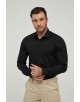 SLIM1009-10 Chemise unie noire slim fit