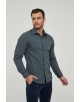 SLIM1009-19 Chemise unie grise en slim fit