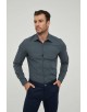 SLIM1009-19 Chemise unie grise en slim fit
