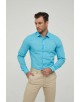 SLIM1009-5 Turquoise blue shirt slim fit