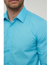 SLIM1009-5 Turquoise blue shirt slim fit