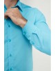 SLIM1009-5 Chemise unie bleu turquoise slim fit