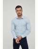 SLIM1009-78 Chemise unie bleu en slim fit