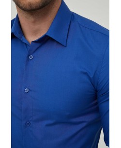 SLIM1009-8 Chemise unie bleu roy en slim fit