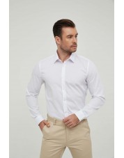 SLIM1009-9 Chemise unie blanche en slim fit