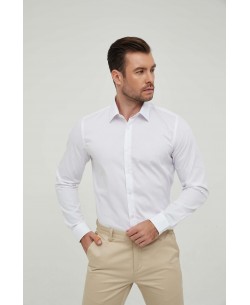 SLIM1009-9 White shirt slim fit spread collar