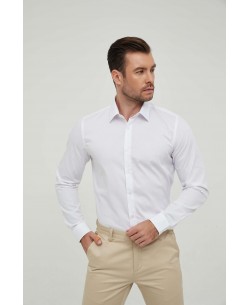 SLIM1009-9 Chemise unie blanche en slim fit