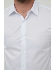 SLIM1009-99 Chemise unie blanche en slim fit