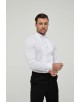 WHT-11-1 Chemise blanche plastron plissé col cassé slim fit