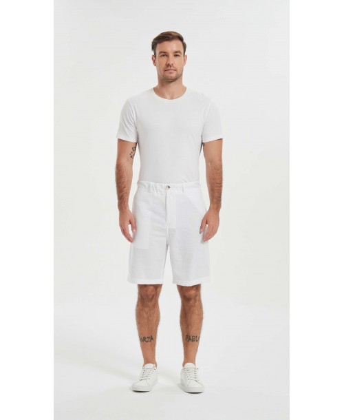 LP-20304-01 Bermuda lin en blanc (Taille S à XXXL )