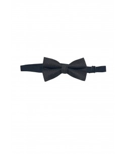 NP-P1304 Black printed bow tie in box & pocket square