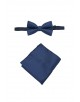 NP-P1307 Navy printed bow tie in box & pocket square