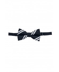 NP-P1328 Black printed bow tie in box & pocket square