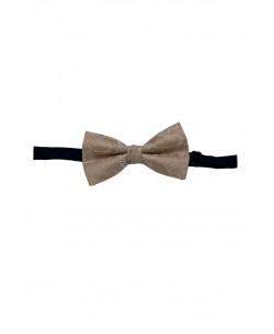NP-P1335 Beige printed bow tie in box & pocket square