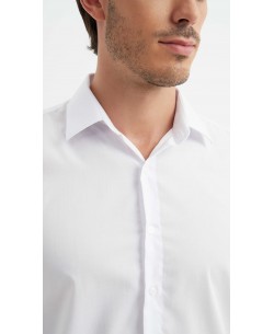 M0800-1 Chemise coupe ajustée - Blanc