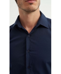 M0800-3 Chemise coupe ajustée - Marine