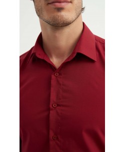 M0800-4 Chemise coupe ajustée - Bordeaux