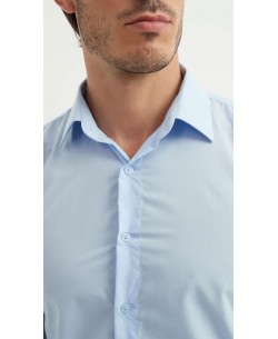 M0800-5 Chemise coupe ajustée - Ciel