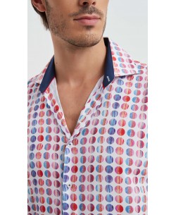 M0801-01 Stretch shirt adjusted fit - White