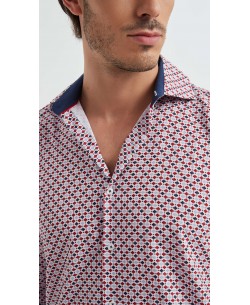 M0801-14 Stretch shirt adjusted fit - Red