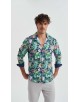 M0802-04 Printed shirt adjusted fit - Green
