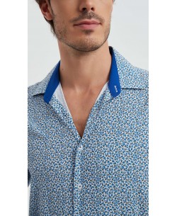 M0803-12 Printed shirt adjusted fit - Blue
