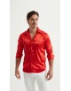 M0804-03 Chemise satinée - Rouge