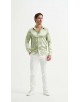 M0804-5 Chemise satinée coupe ajustée - Vert