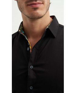 ENZO-118-06 Cotton shirt - Black