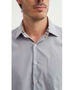1506234-6 Chemise grise carreaux TARTAN coupe confort