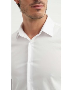 STR-043-1 Chemise en stretch - Blanc