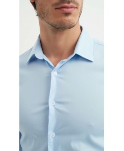 STR-043-3 Chemise en stretch - Ciel