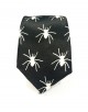 CF-A14 Cravate skinny noire à motifs spider en satin