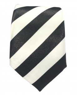 CF-A30 Skinny white & black satin tie