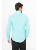 T04-11 Chemise slim fit bleue STRETCH 