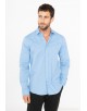 T04-7 Chemise slim fit  bleu ciel STRETCH 